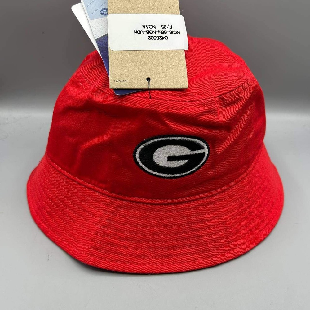 Nike Georgia Bulldogs Hat Men Medium Red Apex Bucket Cap Cotton New M